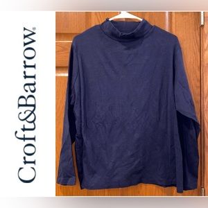 EUC Croft & Barrow Size 2X Navy Mock Turtleneck
